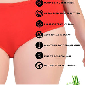 Bamboo Fabric Women's Hipster Panty | Red and Black | Pack of 2 - EarthBased 