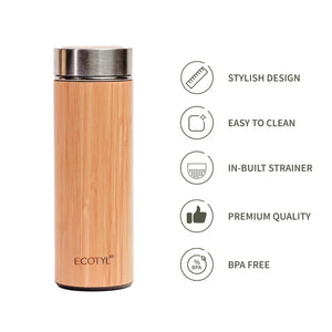 Bamboo Stainless Steel Insulated Flask | Ecotyl - EarthBased 