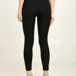 Yoga Pants High Waist Cotton Fabric Stretchable Black Gym Tights | Pack Of 1 - EarthBased 