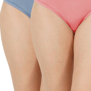 Bamboo Fabric Low Waist Underwear | Peach and Blue |  Pack of 2 - EarthBased 