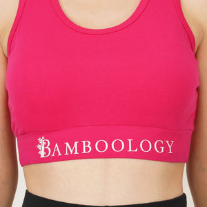Bamboo Fabric Sports Bra | Non Padded, Non Wired, Seamless and Full Coverage | Bold - EarthBased 