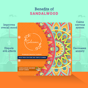 Sandalwood Dhoop Cones | Made from Cow dung & Temple Flower | Gulessence - EarthBased 