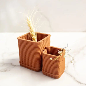 Terracotta Cubicles Vase - EarthBased 