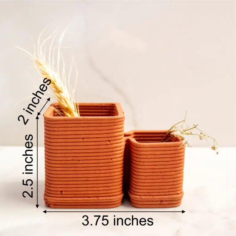 Terracotta Cubicles Vase - EarthBased 