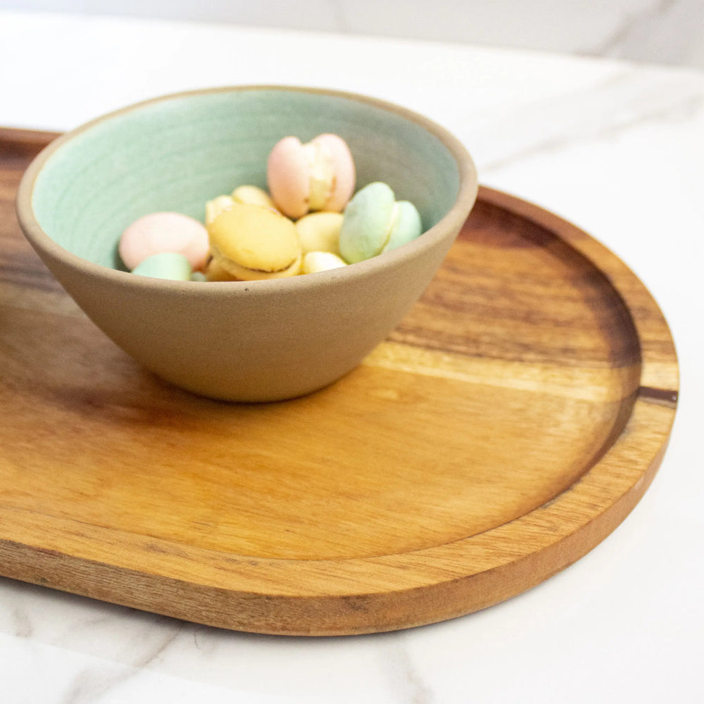 Acacia Wood Elliptical Tray - EarthBased 