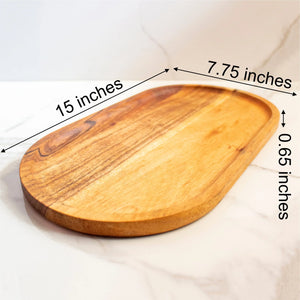 Acacia Wood Elliptical Tray - EarthBased 