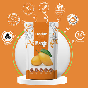 NECTAR SUPER FOODS- FREEZE DRIED MANGO SLICES- PACK OF 2 UNITS 20 GM EACH - EarthBased 