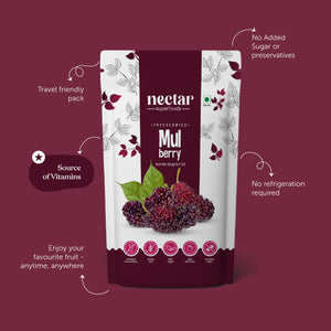 NECTAR SUPER FOODS- FREEZE DRIED MULBERRY- PACK OF 2 UNITS 20 GM EACH - EarthBased 