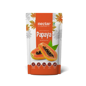 NECTAR SUPER FOODS- FREEZE DRIED PAPAYA CUBES- PACK OF 2 UNITS 20 GM EACH - EarthBased 
