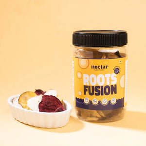 NECTAR SUPER FOODS- SUN DRIED AIR FRIED ROOTS FUSION CHIPS- PACK OF 3 UNITS 40 GM EACH - EarthBased 