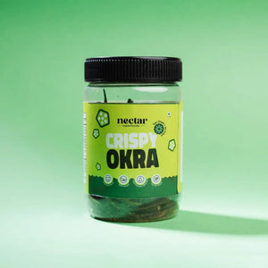 NECTAR SUPERFOODS- SUN DRIED AIR FRIED CRISPY OKRA CHIPS- PACK OF 3 UNITS 40 GM EACH - EarthBased 