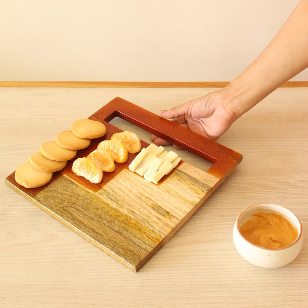 Staircase Mango Wood Cheese Platter - EarthBased 