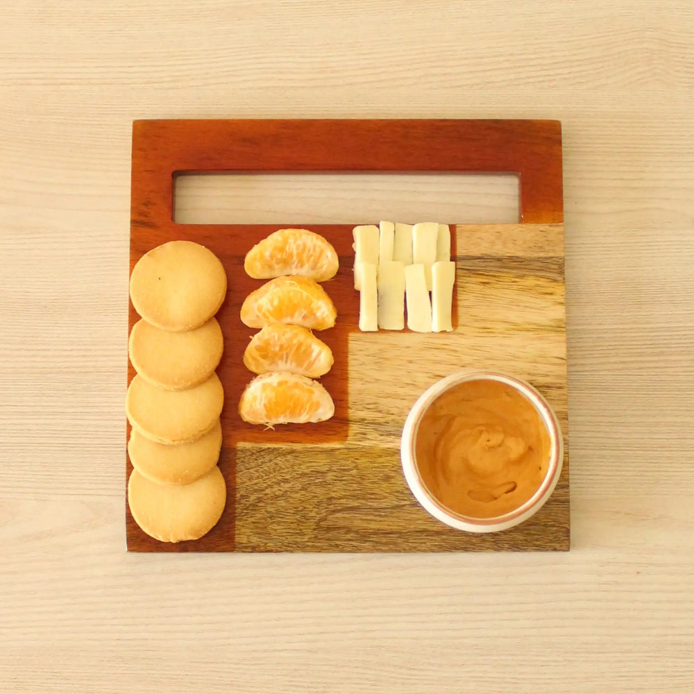 Staircase Mango Wood Cheese Platter - EarthBased 