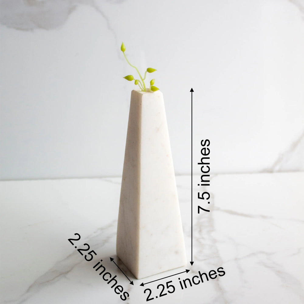 Truncated Pyramid Marble Vase - EarthBased 