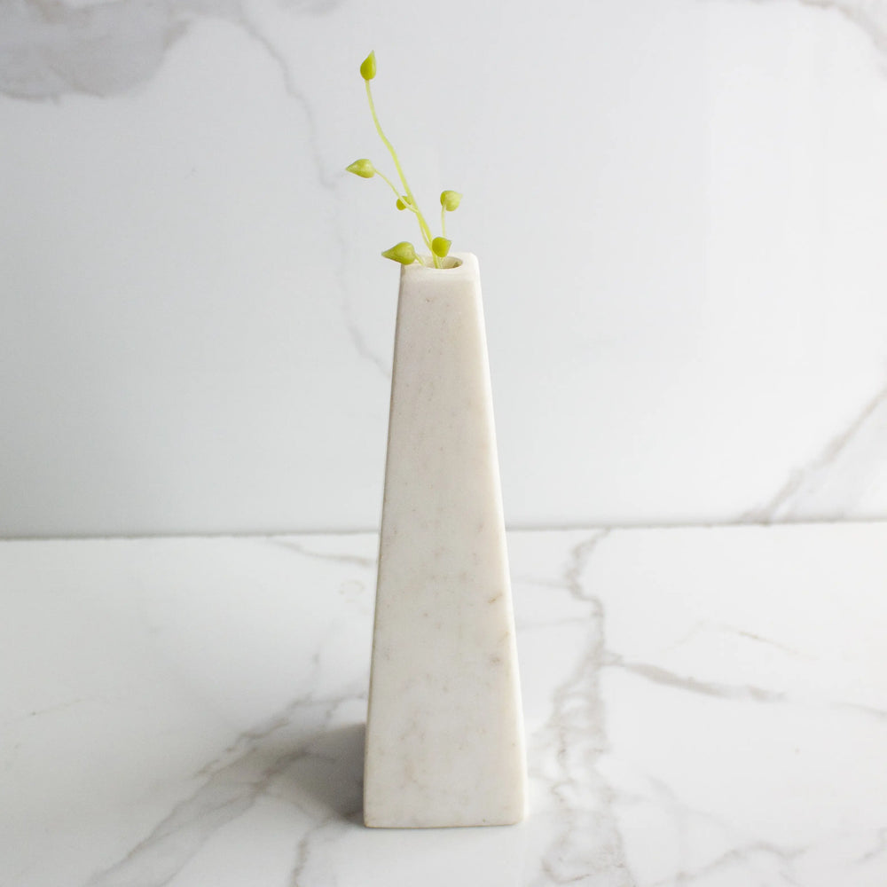 Truncated Pyramid Marble Vase - EarthBased 