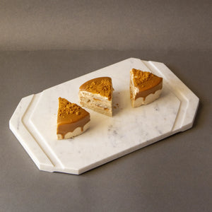White Furrow Marble Cheese Platter - EarthBased 
