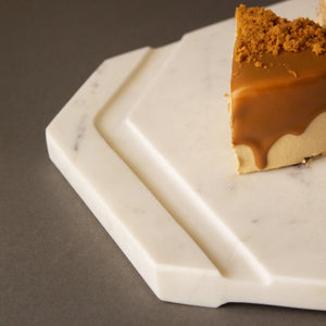 White Furrow Marble Cheese Platter - EarthBased 