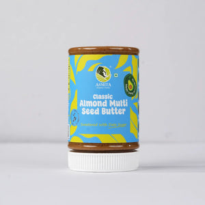 Classic Almond Multiseed Butter - 250 gm | Asmita Organic Farms - EarthBased 