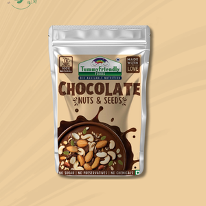 Tummy Friendly Foods Chocolate Nuts and Seeds Mix - 100g. Healthy Snacks for kids & Adults - EarthBased 