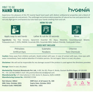 Hygenia Mint To Be Handwash - Spearmint & Tea Tree 300ml - EarthBased 