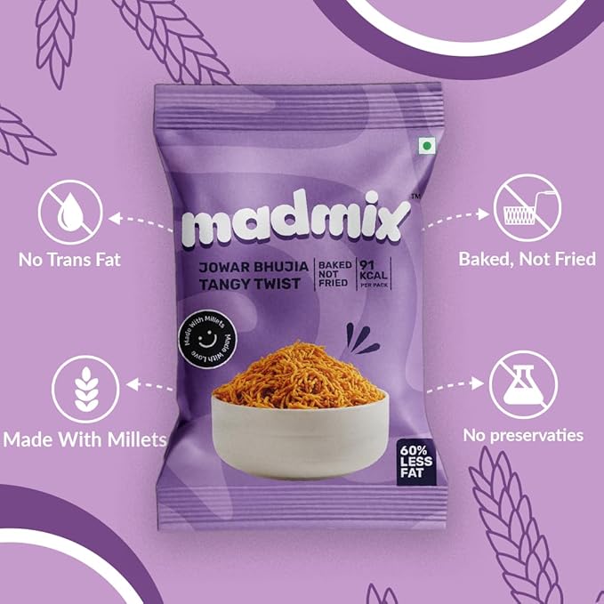 Jowar Bhujia Tangy Twist | Pack of 10 - EarthBased 