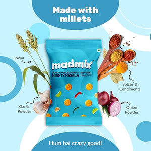 Jowar Millet Puffs Mighty Masala | Pack of 10 - EarthBased 