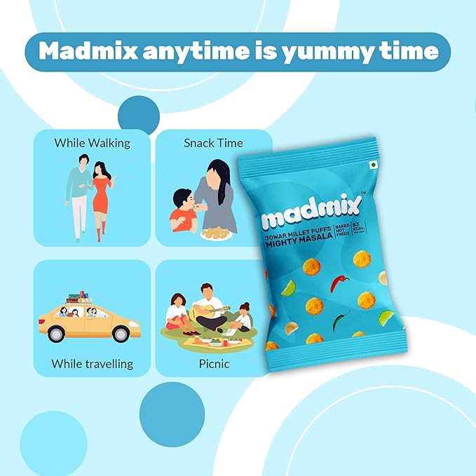 Jowar Millet Puffs Mighty Masala | Pack of 10 - EarthBased 