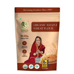 Organic Khapli Wheat Flour - 1 kg - EarthBased 