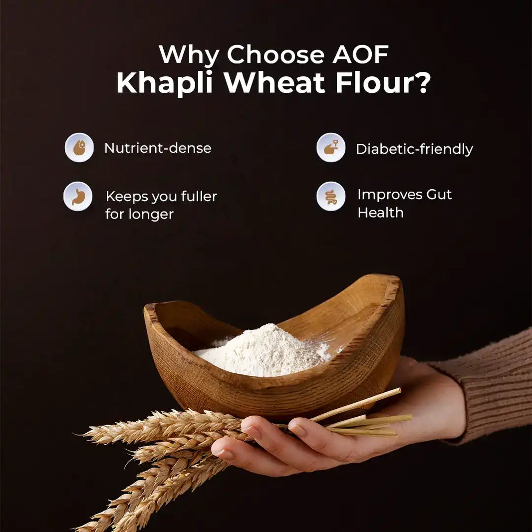 Organic Khapli Wheat Flour - 1 kg - EarthBased 