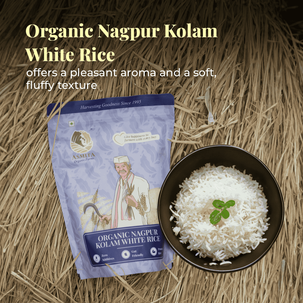 Organic Kolam White Rice - 1 kg - EarthBased 
