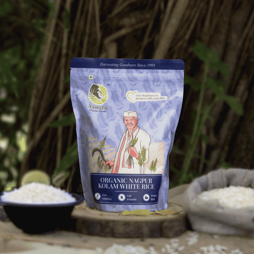 Organic Kolam White Rice - 1 kg packs - EarthBased 