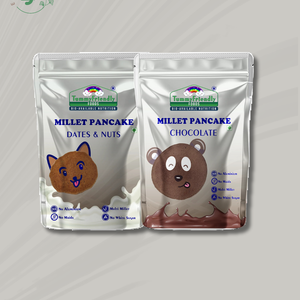 TummyFriendly Foods Millet Pancake Mix - Chocolate, Dates, Nuts. HealthyBreakfast. 2 Packs 150g Each Cocoa Powder (2 x 150 g) - EarthBased 