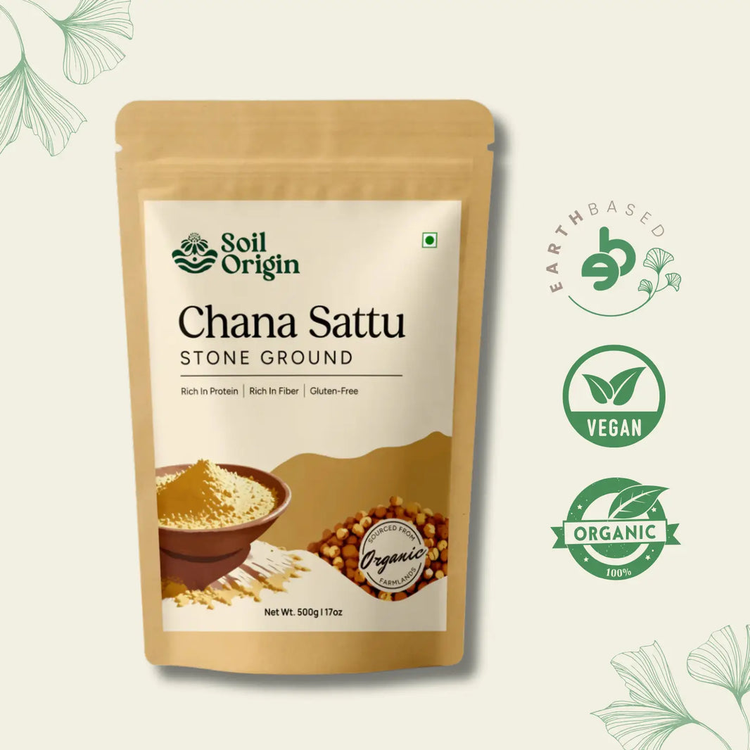 Chana Sattu Atta (Stone Ground) | Pack of 2 | Soil Origin - EarthBased 