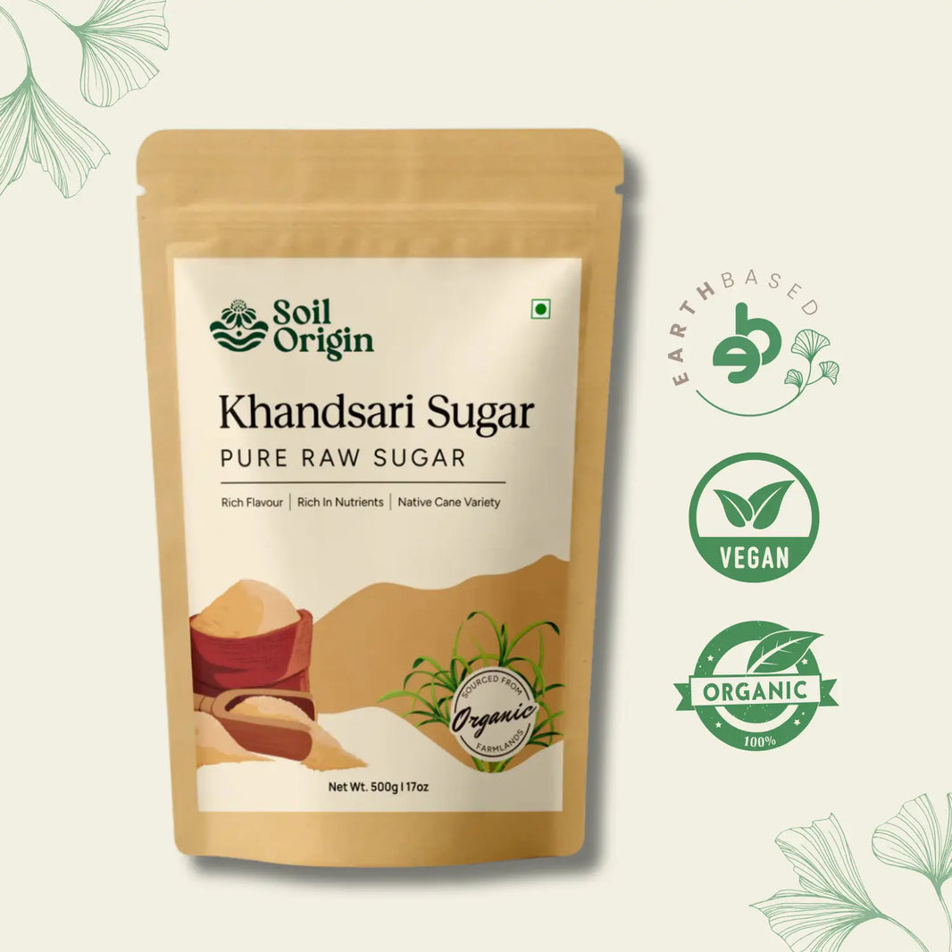 Khandsari Sugar (Raw Sugar) | Pack of 3 - EarthBased 