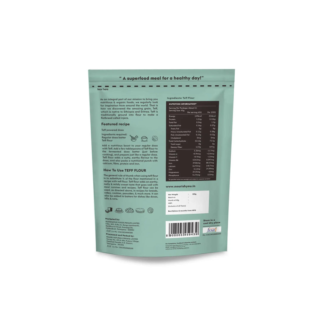 Nourish You TEFF FLOUR - 2 x 500G - EarthBased 