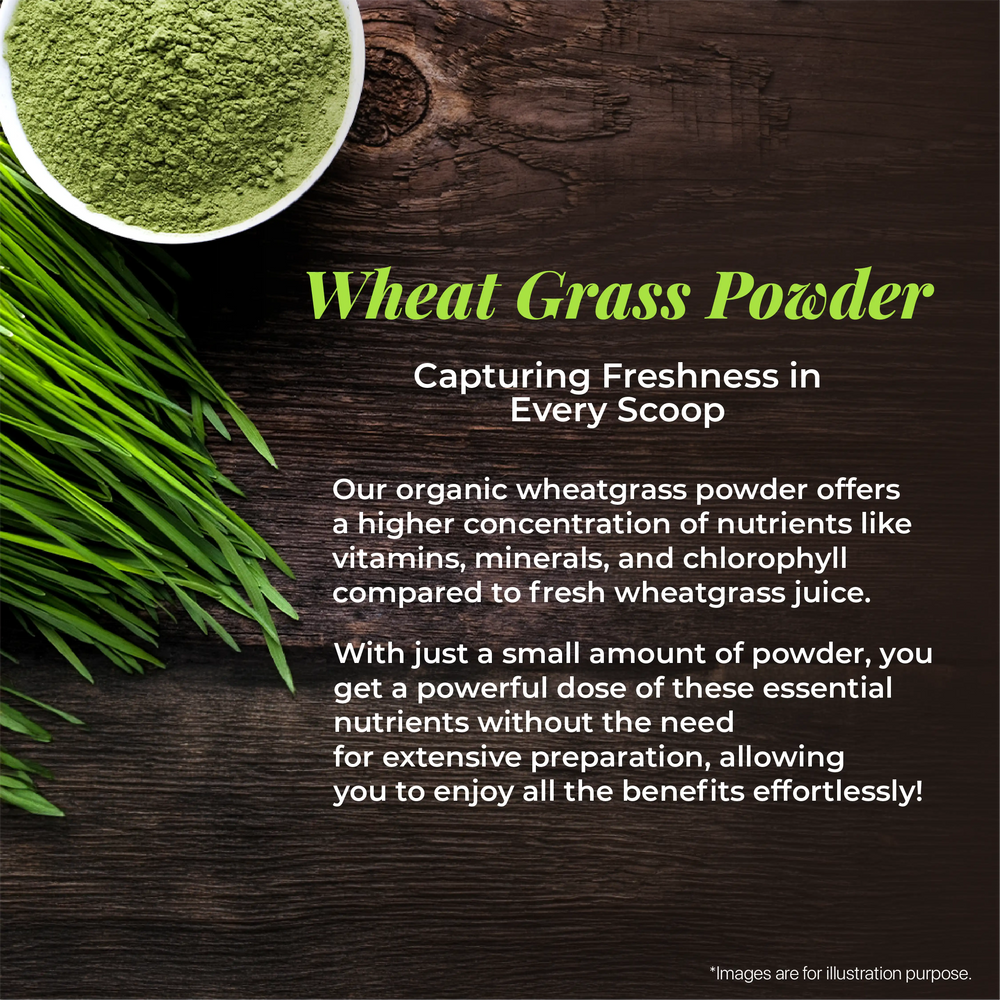 Organic Wheat Grass Powder - 100 gm | Asmita Organic Farms | Pack of 2 - EarthBased 
