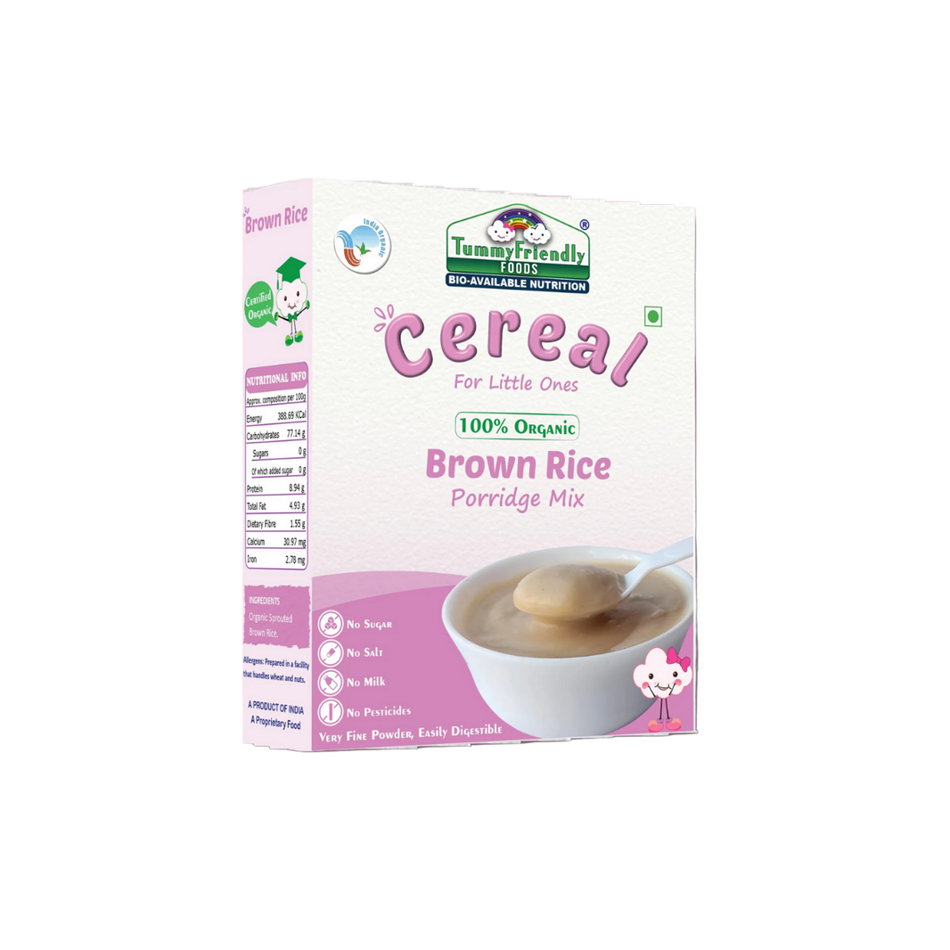 TummyFriendly Foods Certified 100% Organic Sprouted Brown Rice Porridge Mix (2 x 200 g, 6+ Months) - EarthBased 