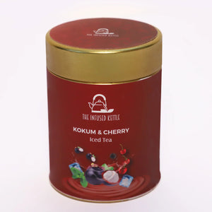 The Infused Kettle Premium Kokum & Cherry Iced Tea, Loose Black Tea Leaves Infused with Kokum, Cherry, Black Pepper & Mint, Low Caffeine Chai - EarthBased 