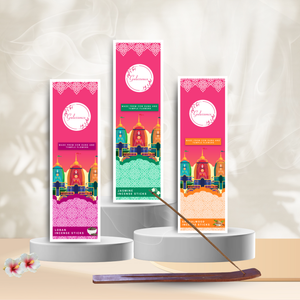 Gulessence  Sandal, Jasmine ,Loban Incense Sticks with Free Incense Holder | Pack of 3 (40 Incense Sticks Each Box) - EarthBased 