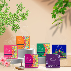 Gulessence Pack of 6  Rose, Lavender, Loban ,Sandal, Nirvanasence & Jasmine Incense Dhoop Cones - EarthBased 