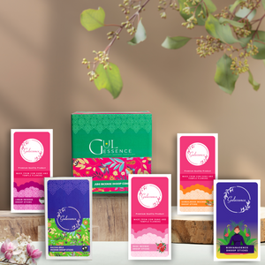 Gulessence Sandal  ,Rose, Nirvanasence, Loban, Kacha bela Bambooless Dhoop Sticks and Juhi Dhoop Cones| Pack of 6 - EarthBased 