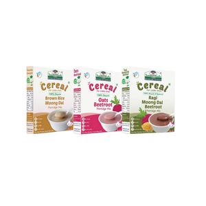 TummyFriendly Foods Certified Organic Stage2 Sprouted Porridge Mixes Combo Pack |Sprouted Ragi, Brown Rice, Oats, Dal & Vegetable | 200g Each, Cereal (600 g, Pack of 3) - EarthBased 