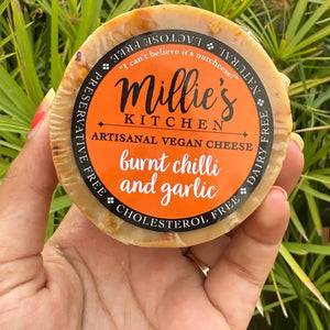 Burnt Red Chili and Garlic Wheel | Millie's Vegan Cheese - EarthBased 