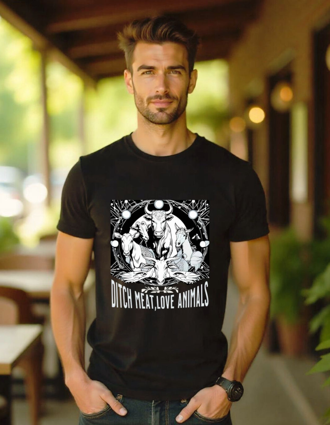 Ditch Meat, Love Animals - Men T-Shirt — Earthbased