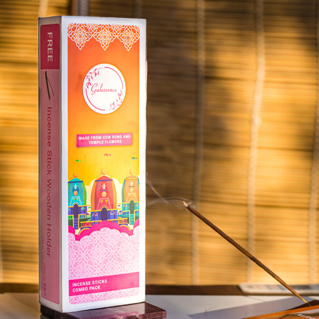 Premium Cow Dung Incense Sticks Combo Pack | Gulessence - EarthBased 