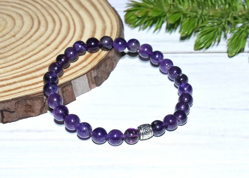 Real Certified Amethyst Stone Healing Bracelet | Powerful Stone For Protection & Inner Cleansing - EarthBased 