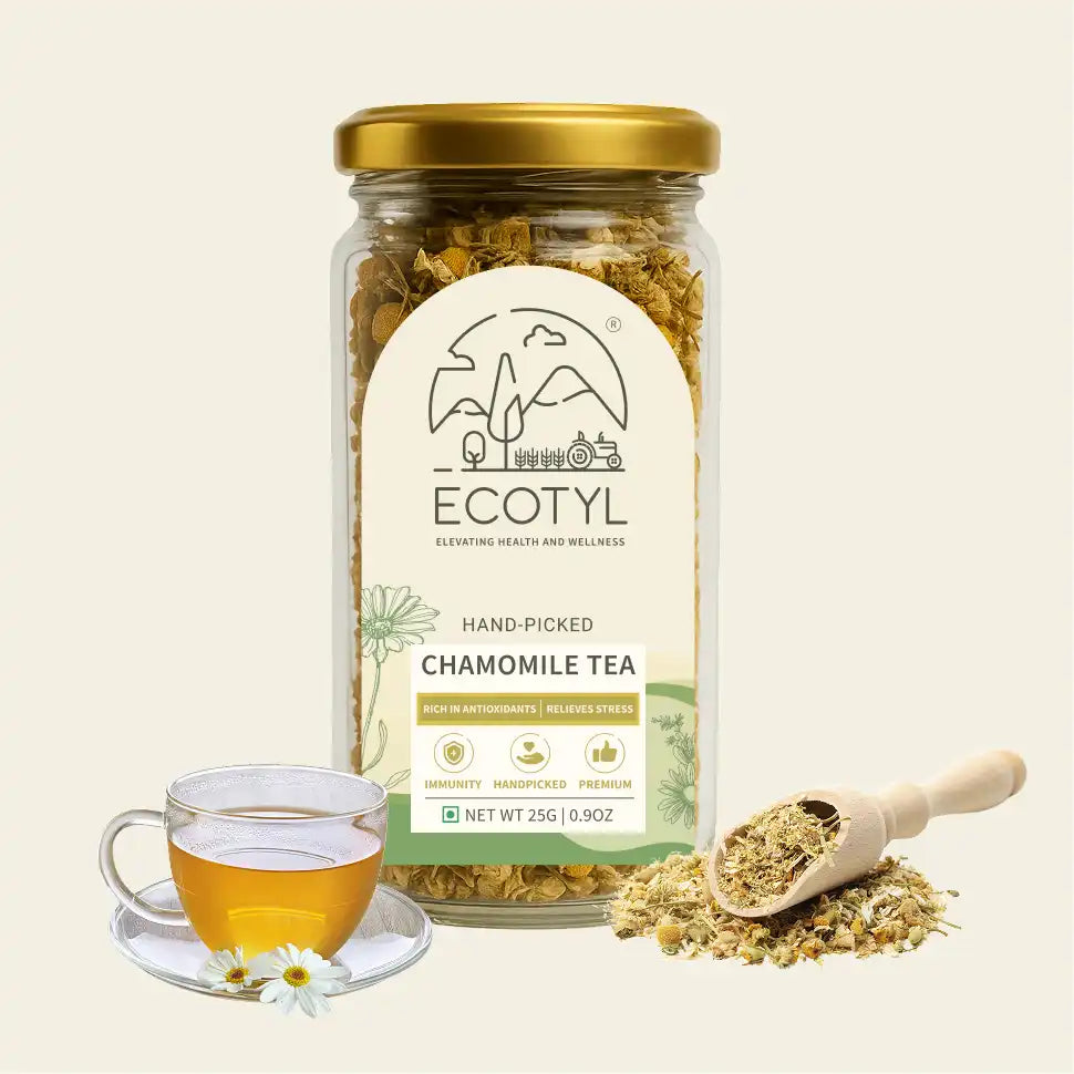 Ecotyl Chamomile Tea | Calming Herbal Tea | Supports Sleep & Relaxation | 25g - EarthBased 