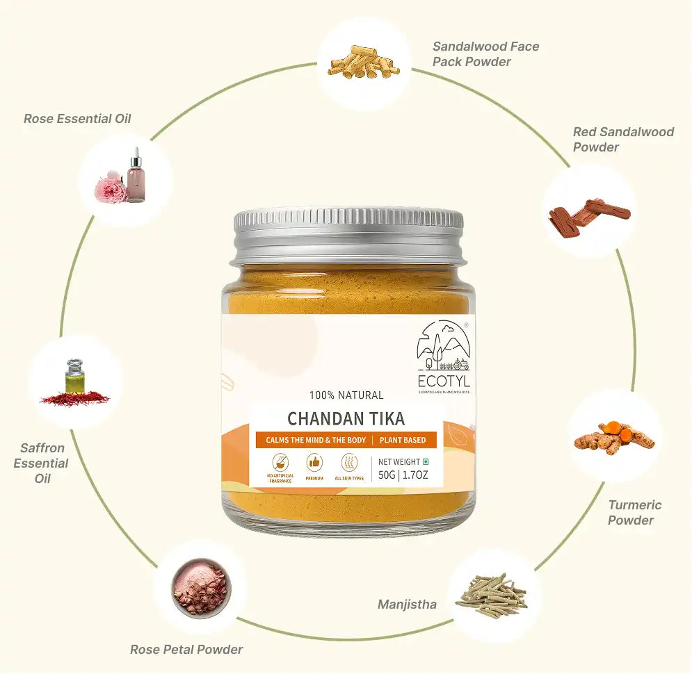 Ecotyl Chandan Teeka | Natural Sandalwood Teeka | Puja & Meditation | 50g - EarthBased 