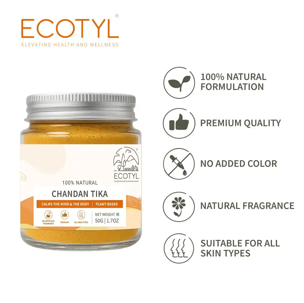 Ecotyl Chandan Teeka | Natural Sandalwood Teeka | Puja & Meditation | 50g - EarthBased 