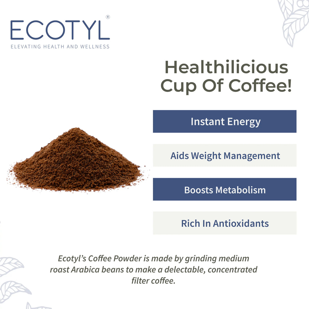 Ecotyl Coffee Powder | 100% Arabica | Strong Flavour & Rich Aroma | 200g - EarthBased 